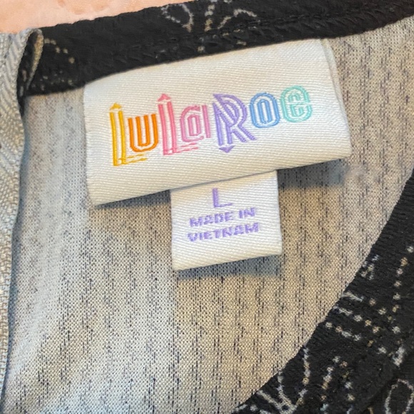 LuLaRoe Black and Gray Floral Midi Dress - Picture 3 of 4